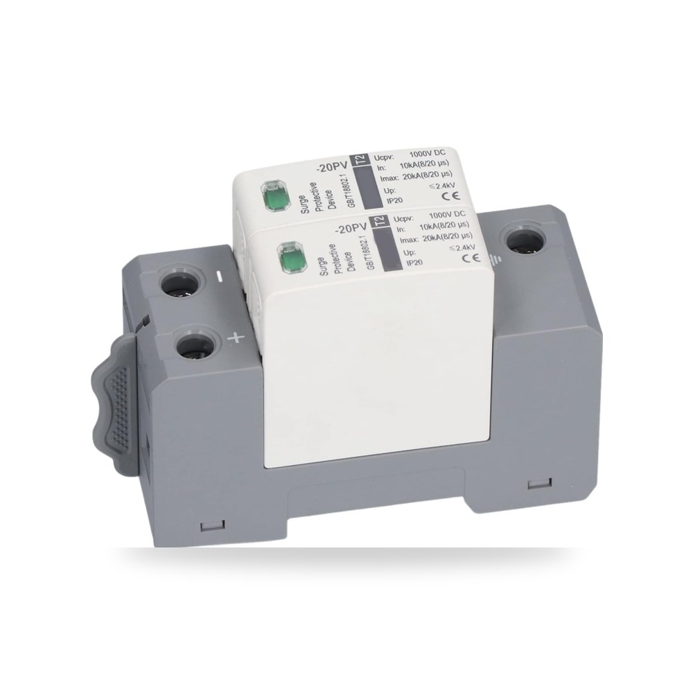 جهاز واقي، صواعق تثبيت سكة DIN 1000VDC 2P 10kA 20kA لنظام موديل IP20