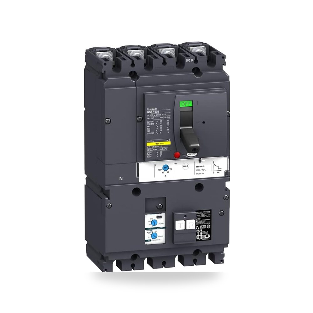 LV429707 MCCB Vigi MH NSX100B TMD 16А 4p3d 25kA قاطع دائرة