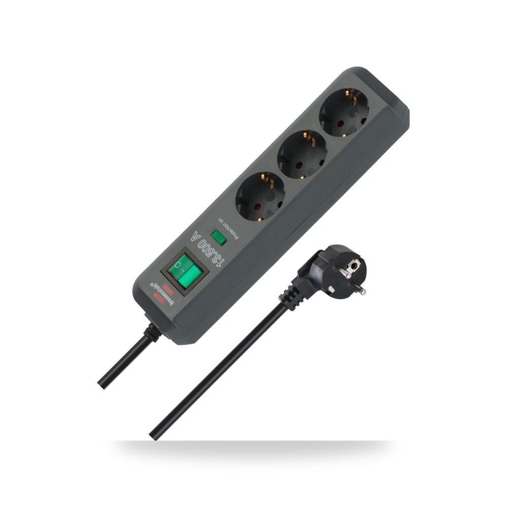 برينينستول وصلة طاقة بلاستيك، اسود، موديل Multi-plug