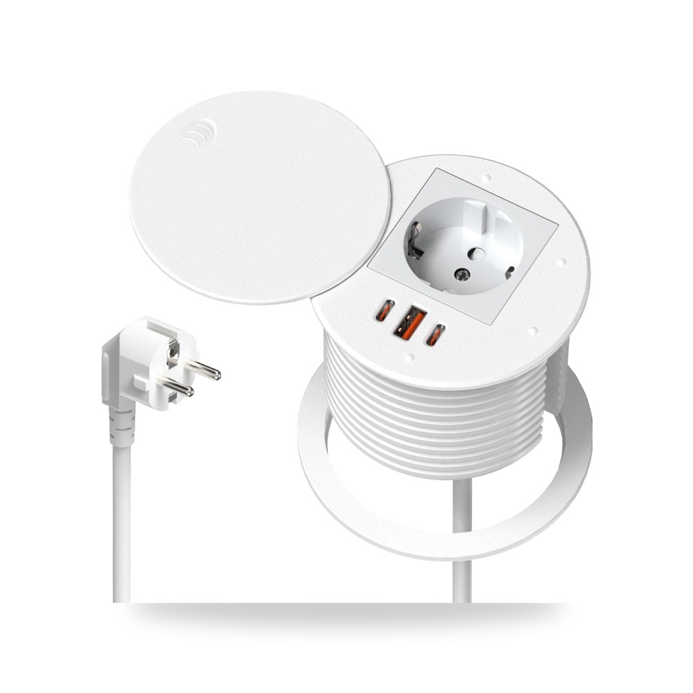مقبس مجوف مع USB-C PD 35 واط وUSB نوع ايه 30 واط، مقبس