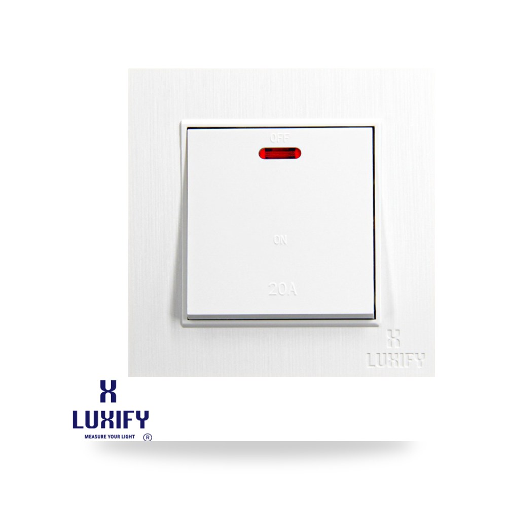 مفتاح سخان دبل بول 20A كبير أبيض لوكسيفاي (Luxify)