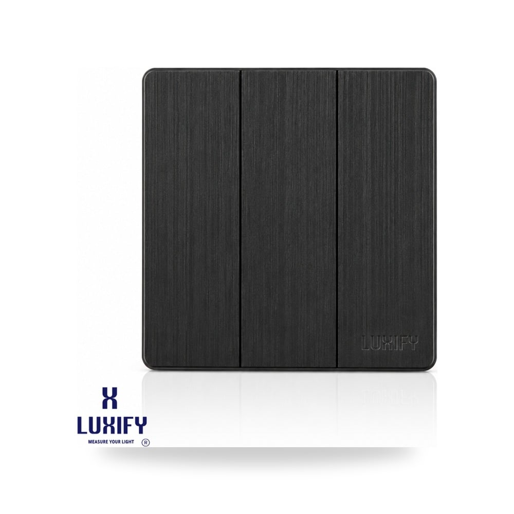 مفتاح إنارة ثلاثي بيانو أسود لوكسيفاي 006330 لوكسيفاي (Luxify)