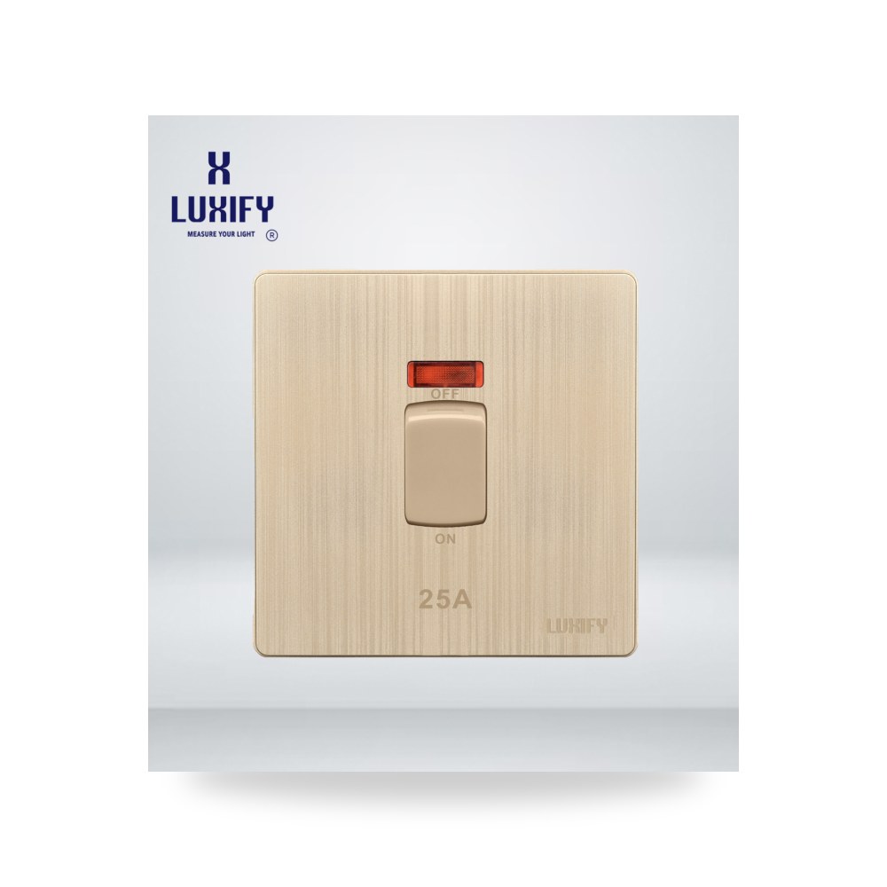 مفتاح سخان دبل بول 20A ذهبي بيانو لوكسيفاي (Luxify)