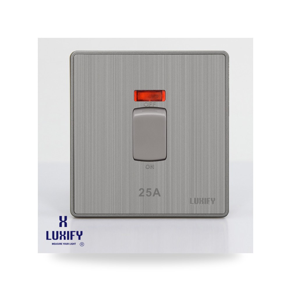 مفتاح سخان دبل بول 20A سلفر بيانو لوكسيفاي (Luxify)