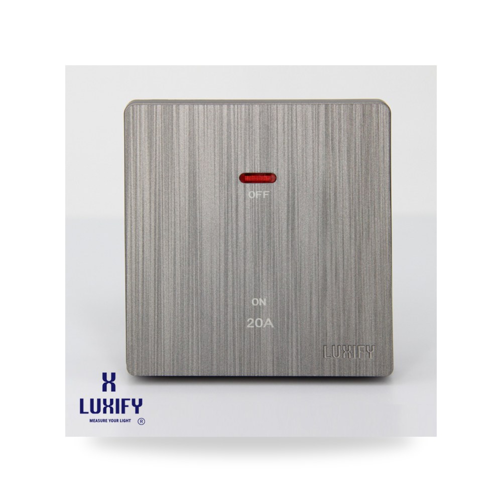 مفتاح سخان دبل بول 20A كبير سلفر لوكسيفاي (Luxify)