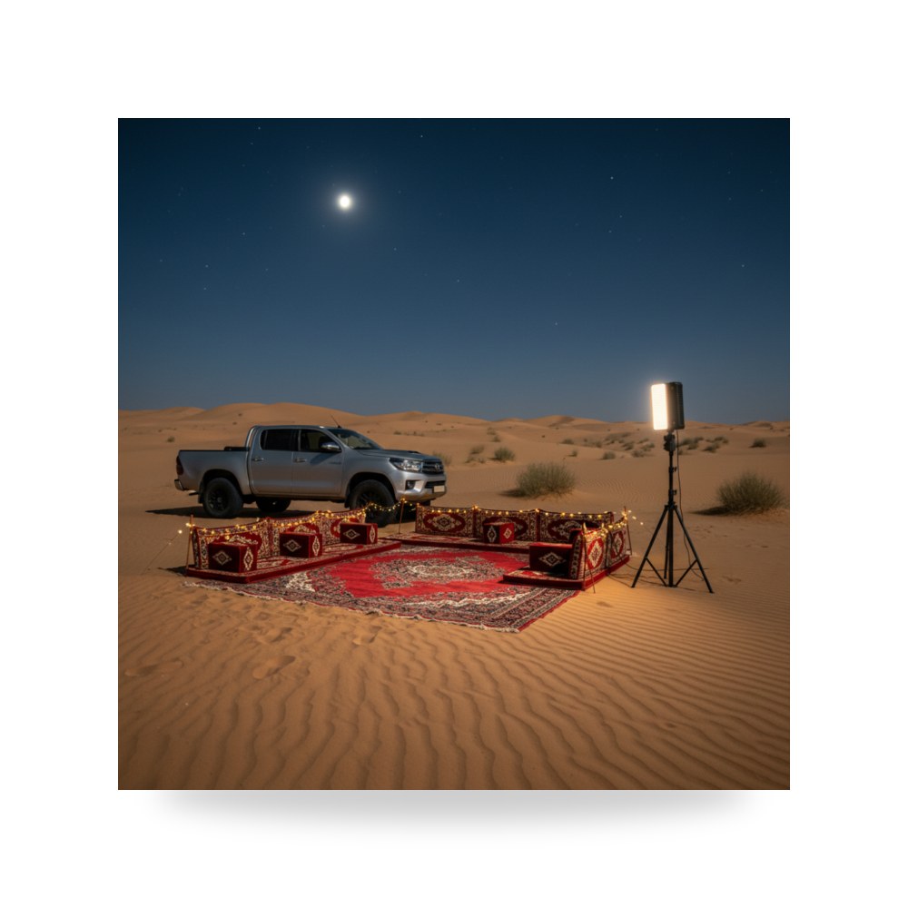 كشاف تخييم شمسي 10W مع سماعة بلوتوث illus