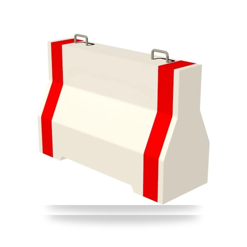 حاجز خرساني عادي أحمر وأبيض مع هوكين 120×100 893 احمر وابيض موديل holes909