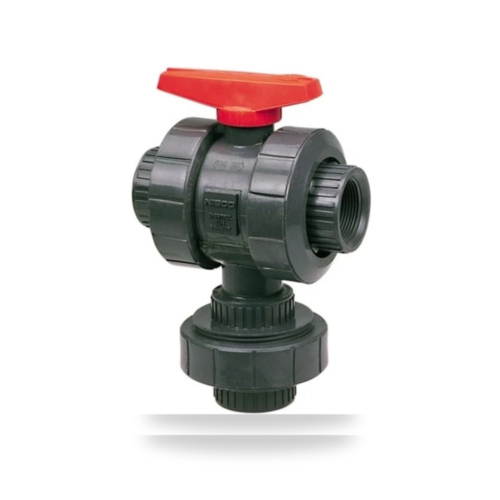 محبس كروي PVC و CPVC 3 بوصة 3 اتجاهات NIBCO بلاستيك حراري CPVC موديل a-size-1-12-inch-807