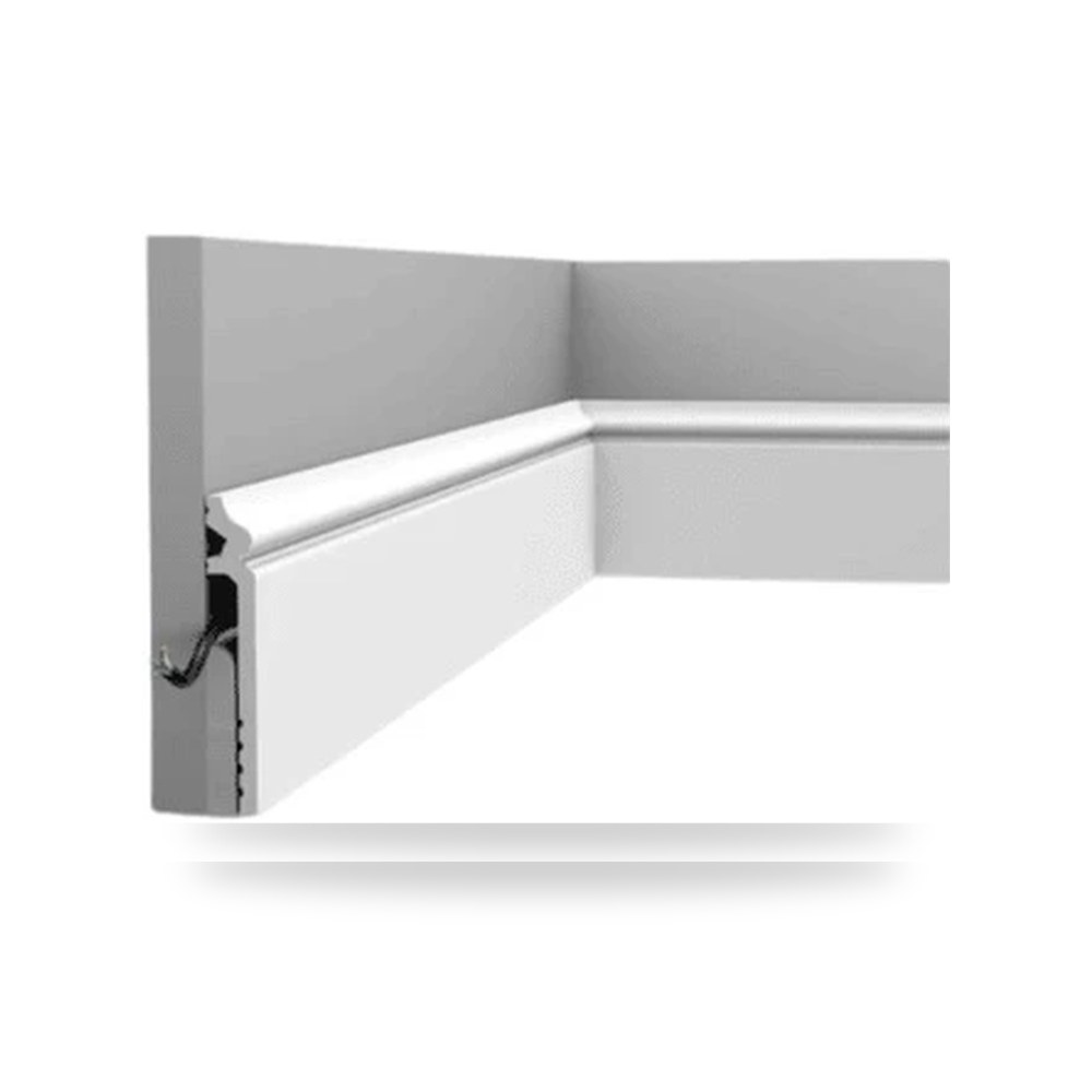 نعلة وزرة أرضيات ديكورية مقاومة للماء مقاس 200 × 10 × 1.6 سم لون ابيض طراز CHW1580265