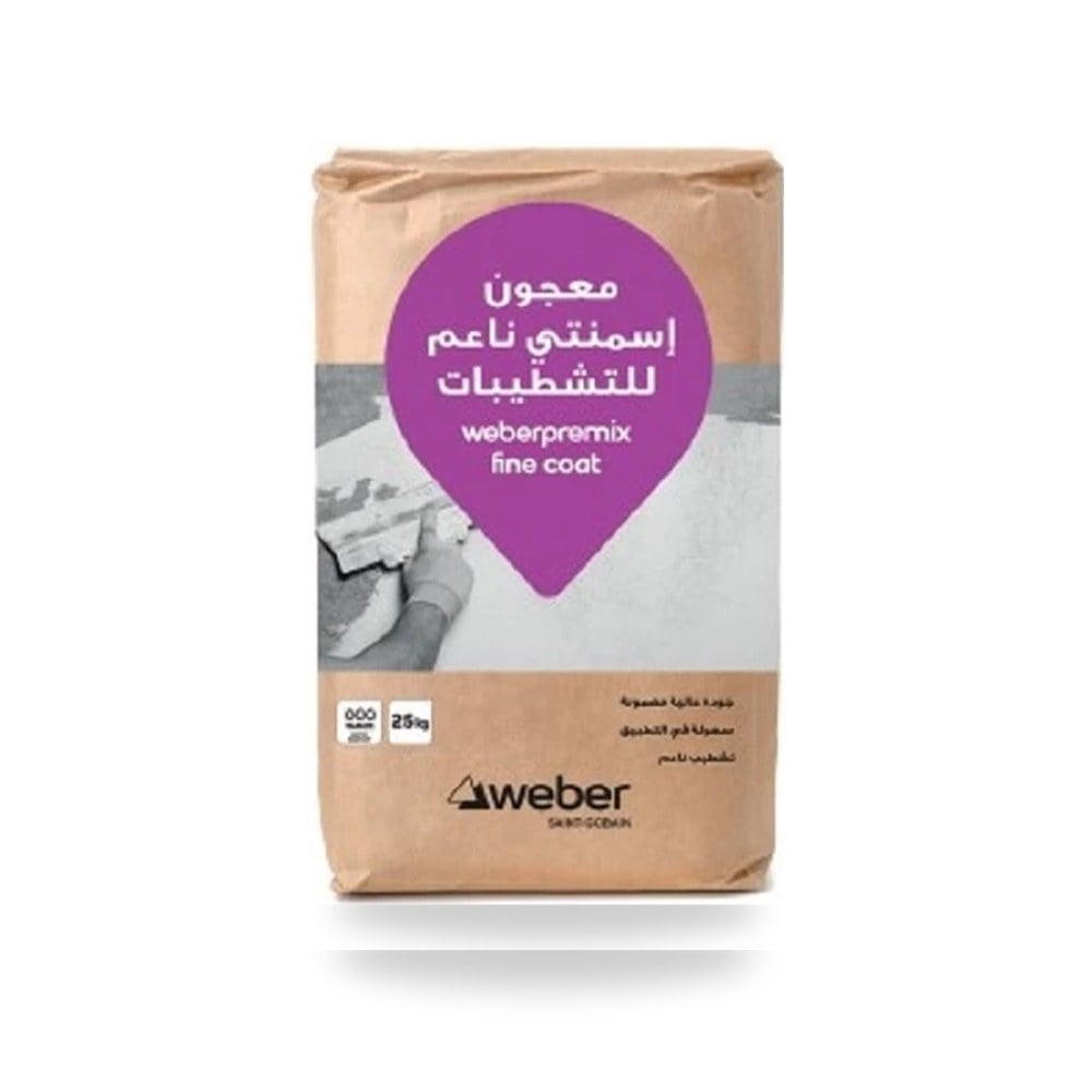 معجون للاسطح الاسمنتية Weberpremix fine coat ابيض سودامكو-ويبر موديل 956