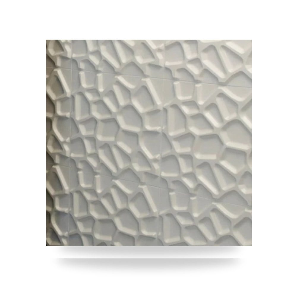 ألواح جدارية ثلاثية الأبعاد 3D ديكورية فاخرة عالمية فاخرة مقاس 50×50 سم لون ابيض قابلة