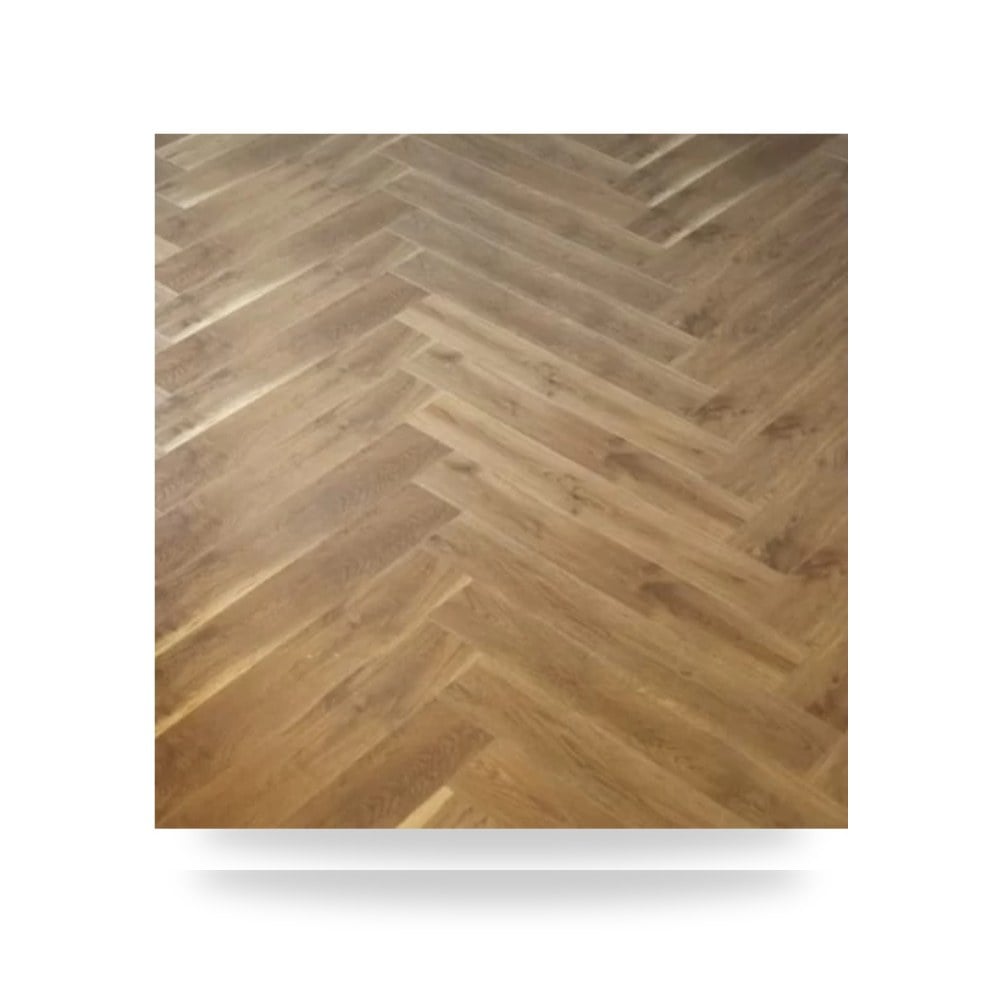 أرضيات باركيه بلاط فينيل فاخر LVT مقاس 60 × 10 سم سمك 8 مم لون بني بنظام كليك متين معتمد