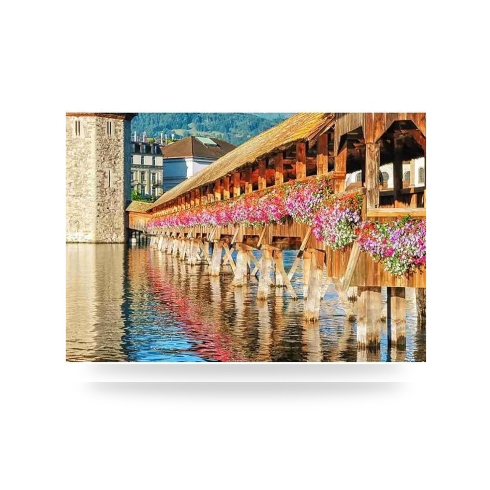 لوحة جدارية بانورامية ثلاثية الأبعاد 3D تصميم طبيعي ومعماري بانورامي فخم مقاس 366×254 سم