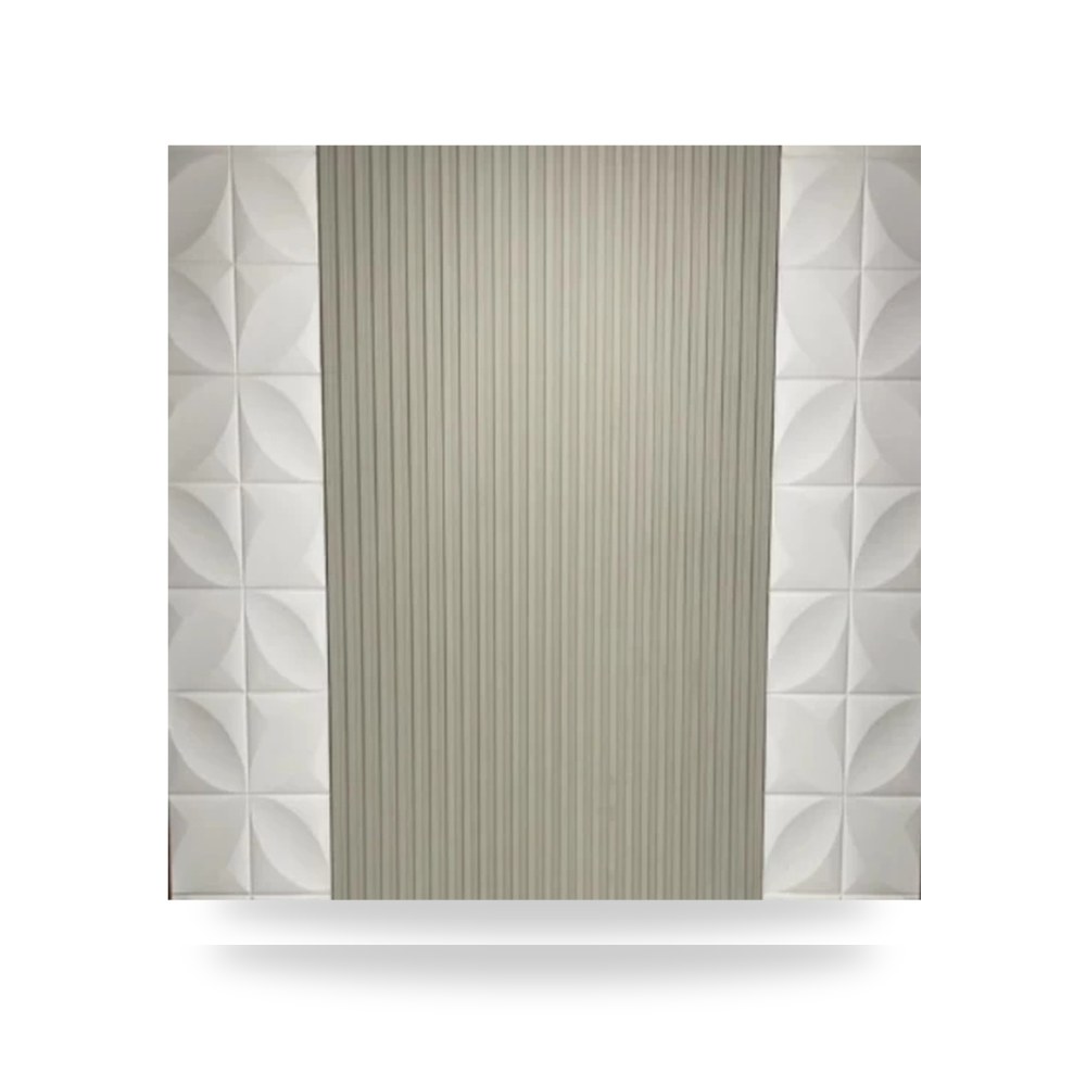 ألواح جدارية ثلاثية الأبعاد 3D ديكورية فاخرة شركة زخارف Zakharef مقاس 50 × 50cm لون ابيض