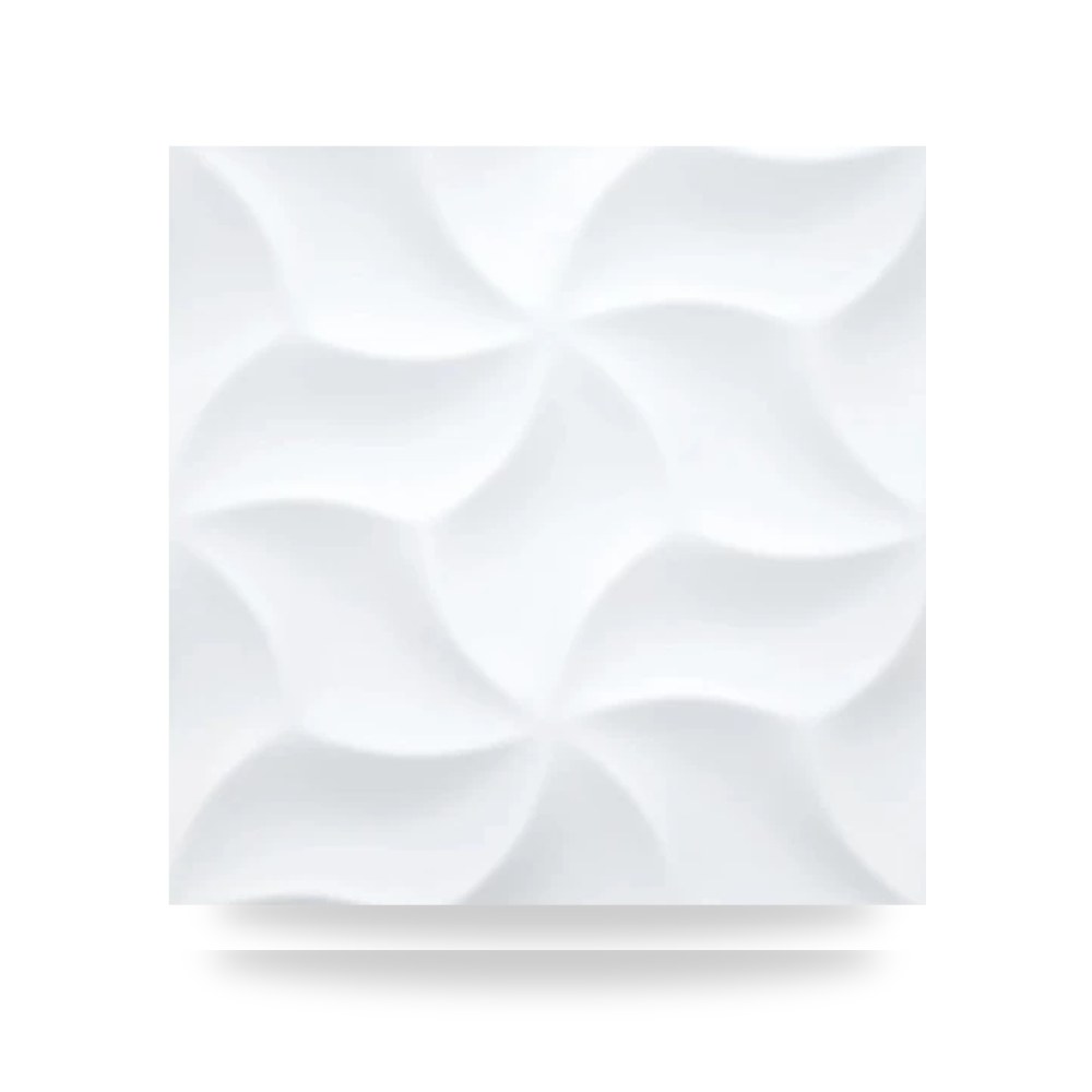 ألواح جدارية ثلاثية الأبعاد 3D ديكورية فاخرة عالمية فاخرة مقاس 50 × 60cm لون ابيض قابلة