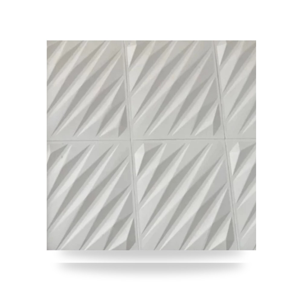 ألواح جدارية ثلاثية الأبعاد 3D ديكورية فاخرة شركة زخارف Zakharef مقاس 50x50cm لون ابيض