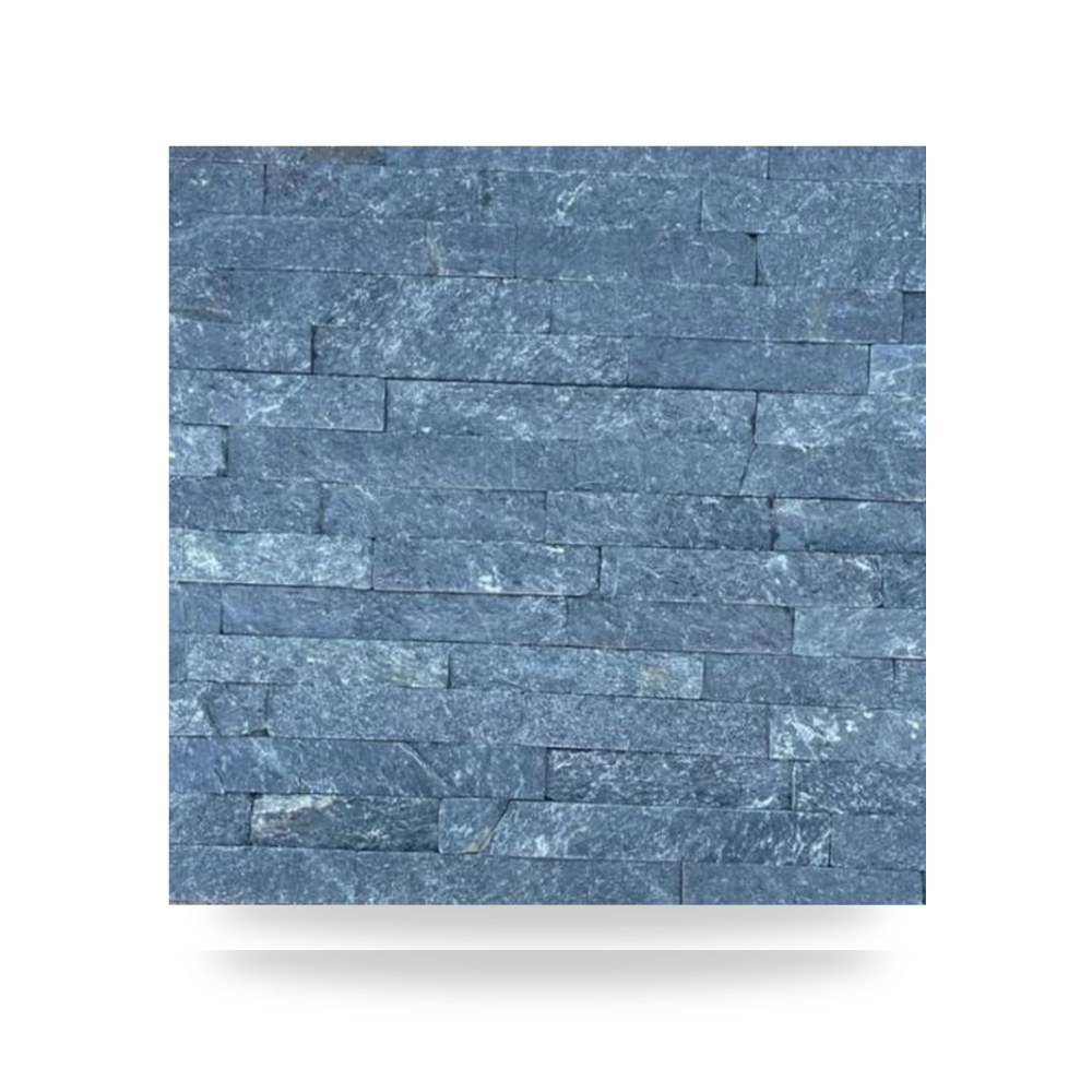 شرائح حجر جداري طبيعي للتكسيات المعمارية والواجهات مقاس 15 × 60 سم طراز SLATE 5 لون رمادي