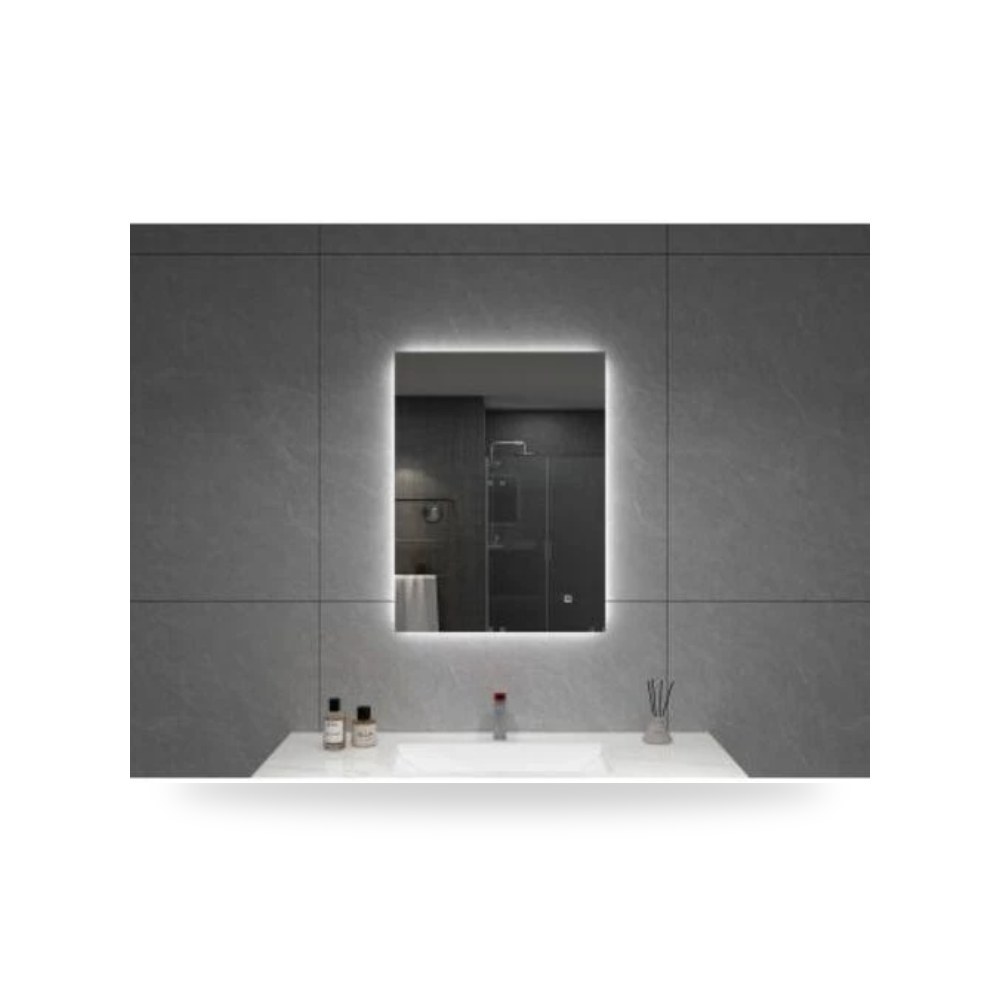 مراءه حمام مع اضاءه ليد باللمس 80 × 60 سم فضي Silver موديل 293