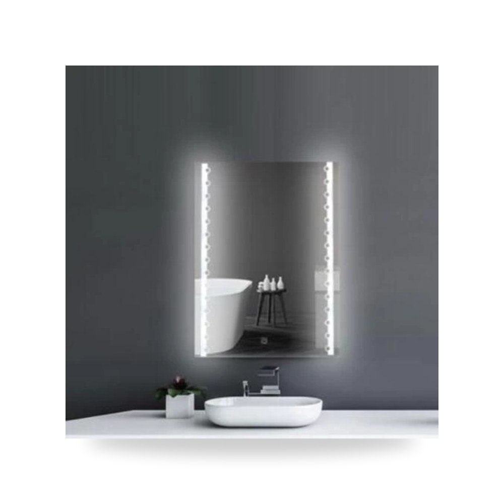 مراءه حمام مع اضاءه ليد باللمس 80 × 60 سم فضي Silver موديل 164