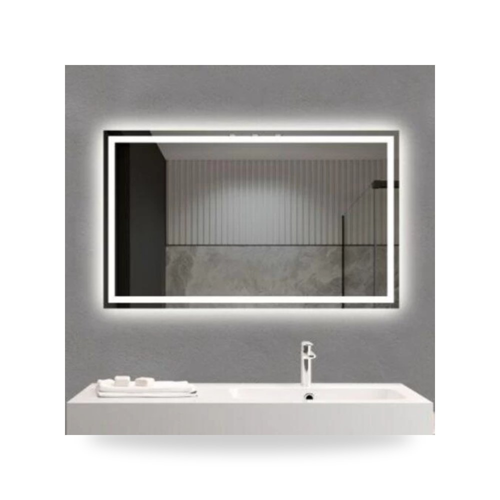مراءه حمام مع اضاءه ليد باللمس 120 × 60 سم فضي Silver موديل 524