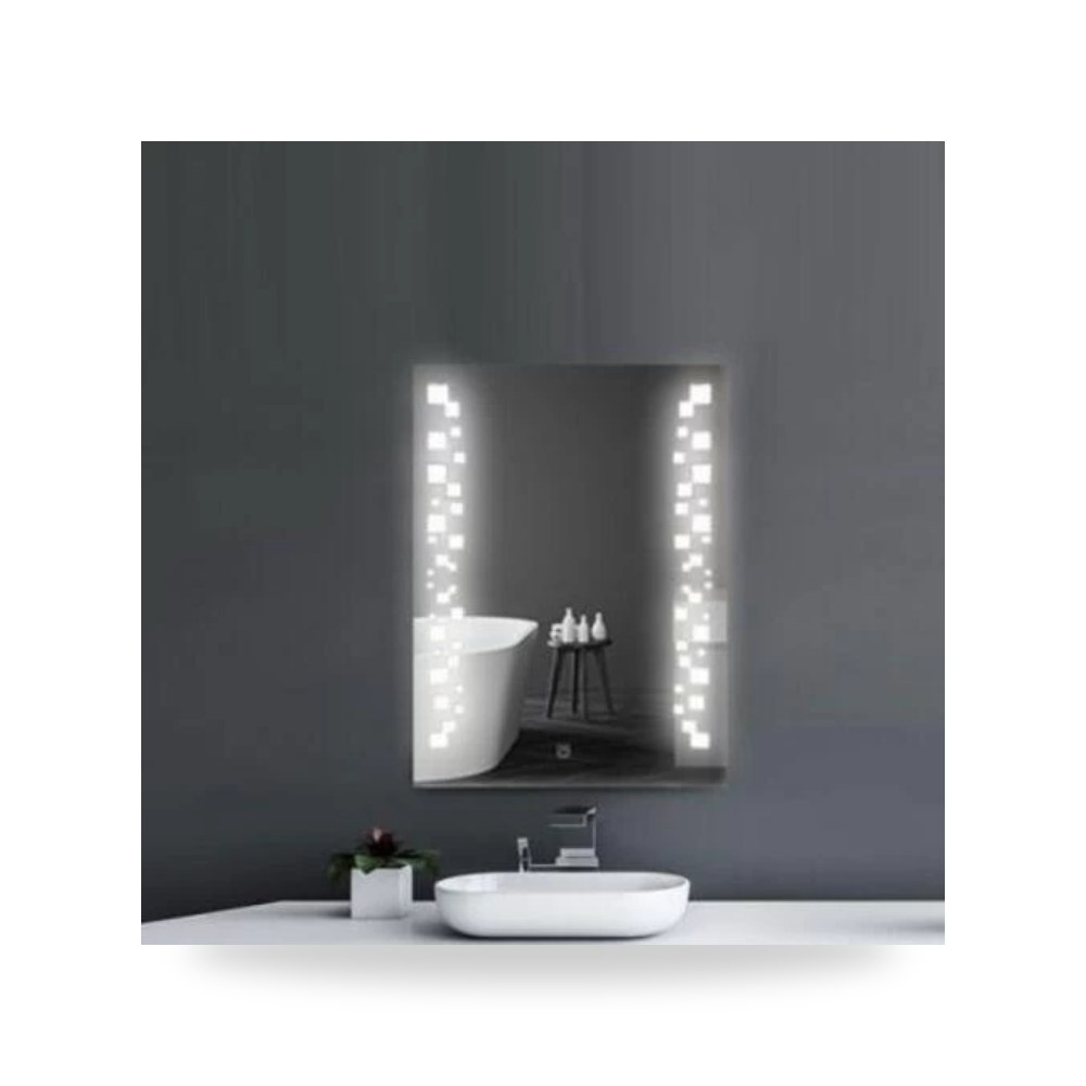 مراءه حمام مع اضاءه ليد باللمس 80 × 60 سم فضي Silver موديل 964