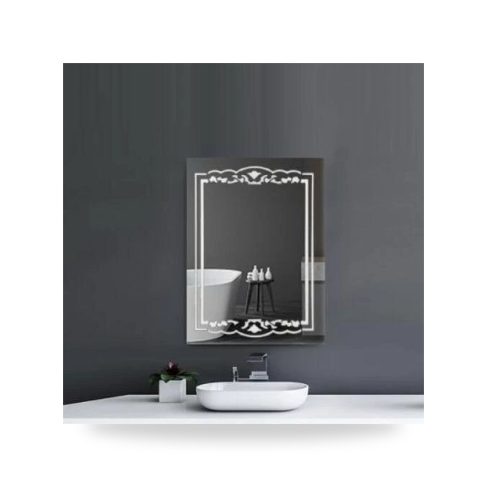 مراءه حمام مع اضاءه ليد باللمس 80 × 60 سم فضي Silver موديل 363