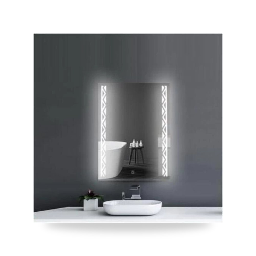 مراءه حمام مع اضاءه ليد باللمس 80 × 60 سم فضي Silver موديل 638