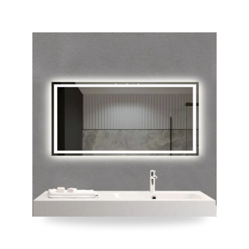 مراءه حمام مع اضاءه ليد باللمس 120 × 60 سم فضي Silver موديل 117