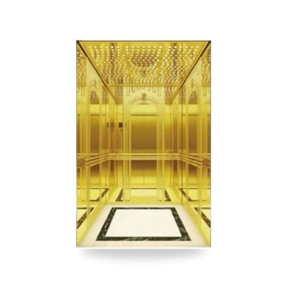 مصعد ركاب كابينة ستيل تشطيب ذهبي سعة 1150 كجم ذهبي TKW1150 - 1.5-3 موديل 122