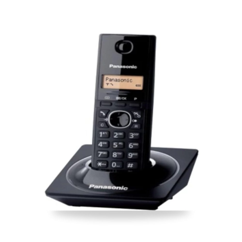 هاتف رقمي لاسلكي باناسونيك Panasonic موديل KX-TG1711UEB بشاشة LCD مضيئة أسود Panasonic