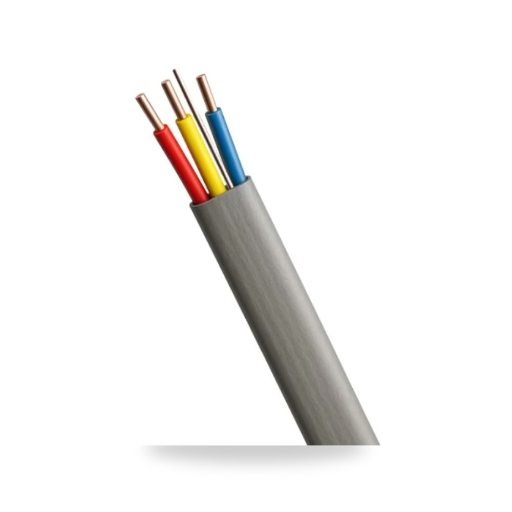 كابل مسطح نحاس مصمت 3 خط مع موصل ارضي (PVC) 100 متر شركة الكابلات السعودية (SCC) موديل 675