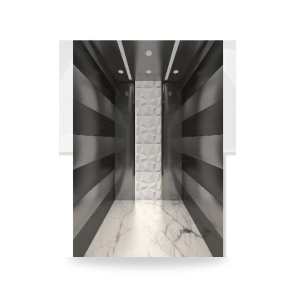 مصعد ركاب كابينة ستيل تشطيب اسود معدني مع ابيض Snow-29 موديل 982