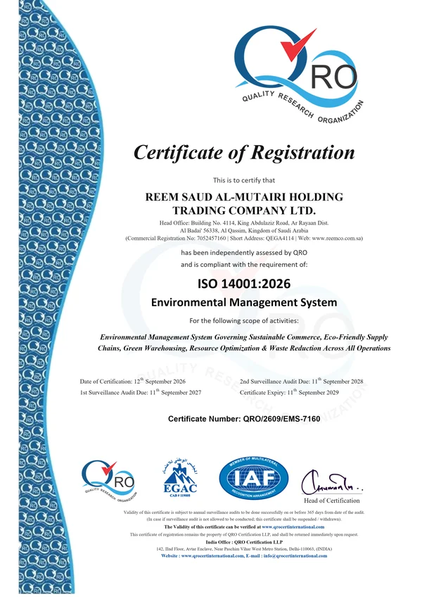 ISO 14001:2015 Certificate